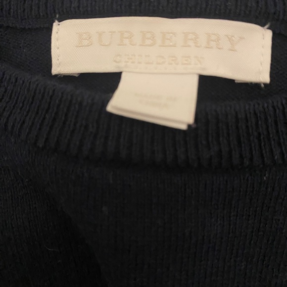 Burberry - Size 4Y - Navy Crewneck Pullover Sweater w/embroidered Burberry logo - Picture 6 of 6